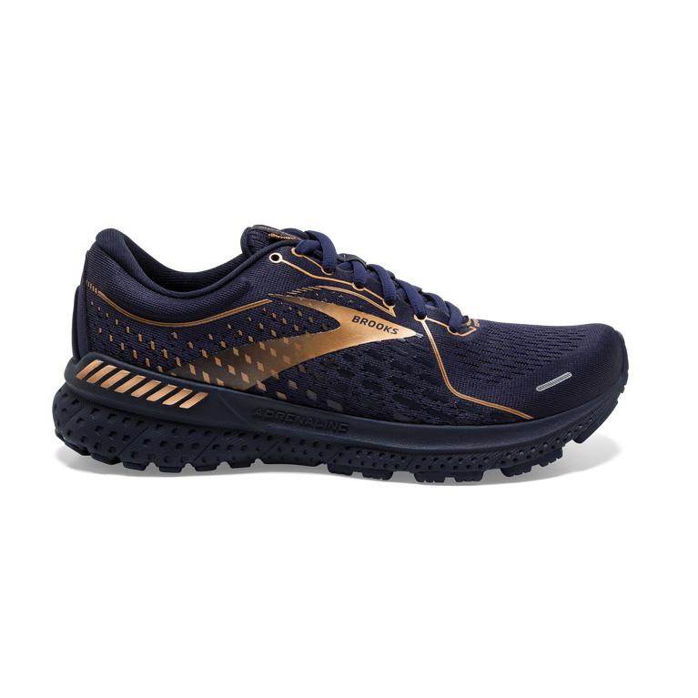 Brooks Adrenaline GTS 21 Road Running Shoes - Women's - Navy/Black/Copper (72439-NPAJ)